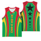 Guinea Bissau Basketball Jersey Red Green Yellow Stripe Design and Black Star - African Pride
