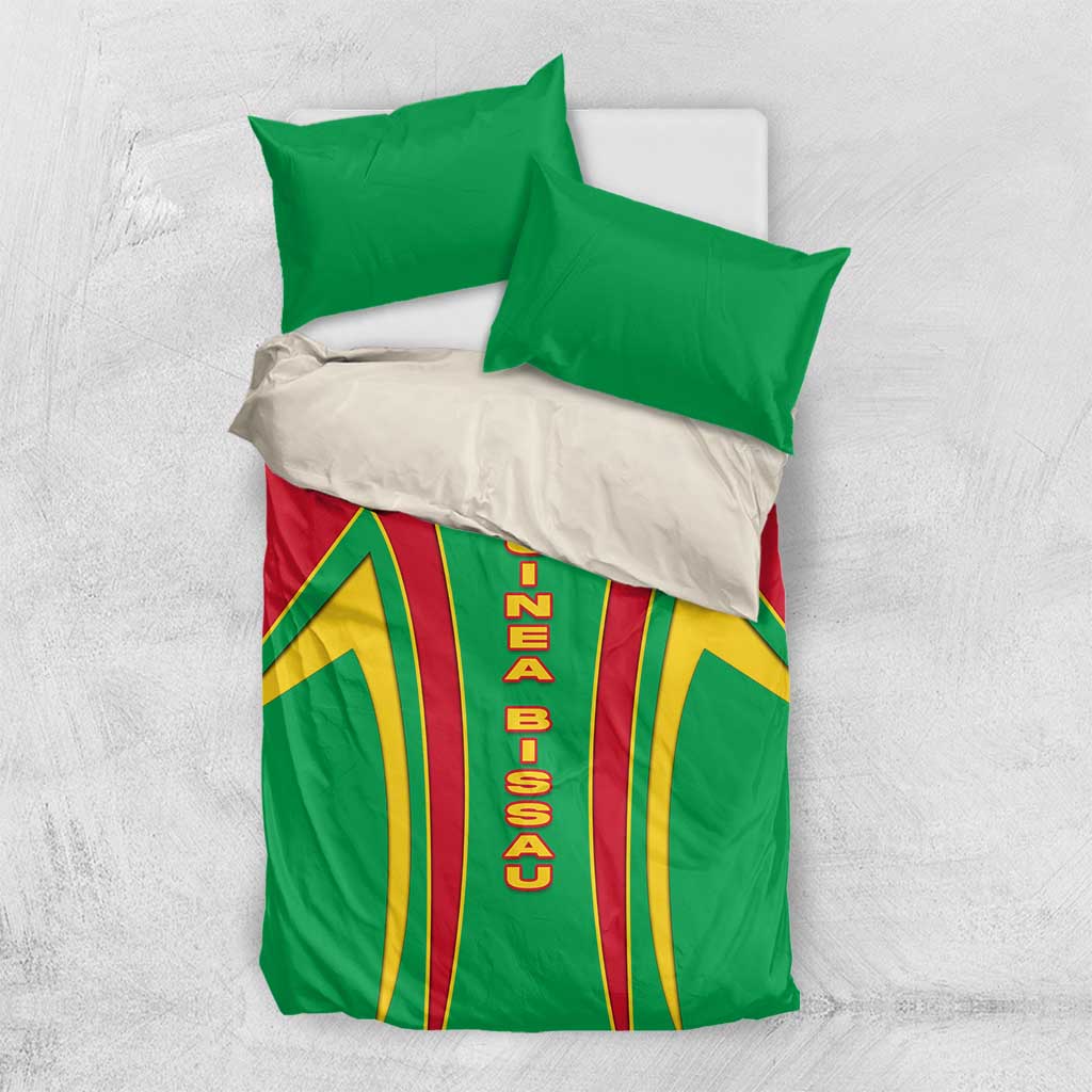 Guinea Bissau Bedding Set Red Green Yellow Stripe Design and Black Star - African Pride