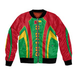 Guinea Bissau Bomber Jacket Red Green Yellow Stripe Design and Black Star - African Pride