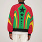Guinea Bissau Bomber Jacket Red Green Yellow Stripe Design and Black Star - African Pride