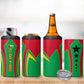 Guinea Bissau 4 in 1 Can Cooler Tumbler Red Green Yellow Stripe Design and Black Star - African Pride