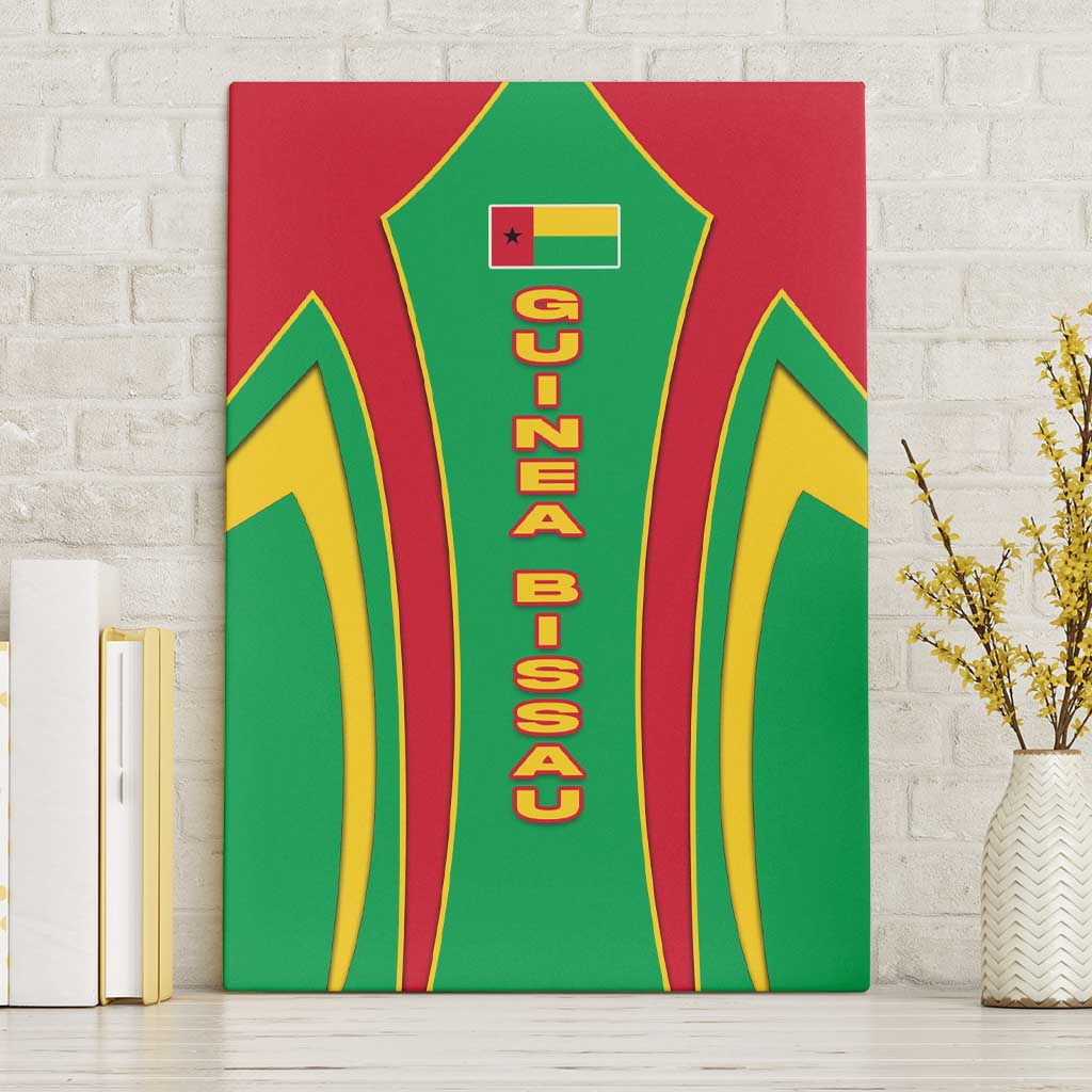 Guinea Bissau Canvas Wall Art Red Green Yellow Stripe Design and Black Star - African Pride