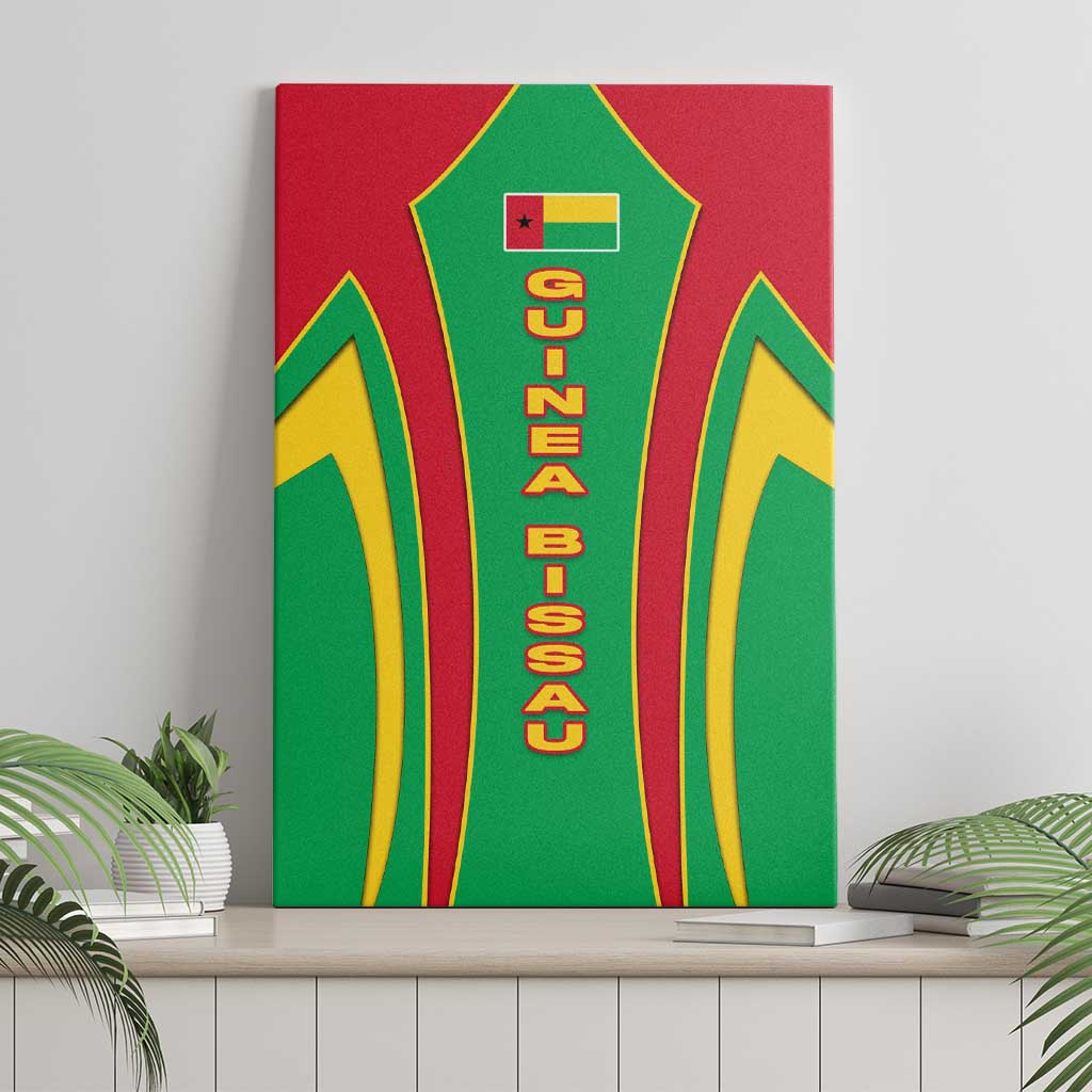 Guinea Bissau Canvas Wall Art Red Green Yellow Stripe Design and Black Star - African Pride