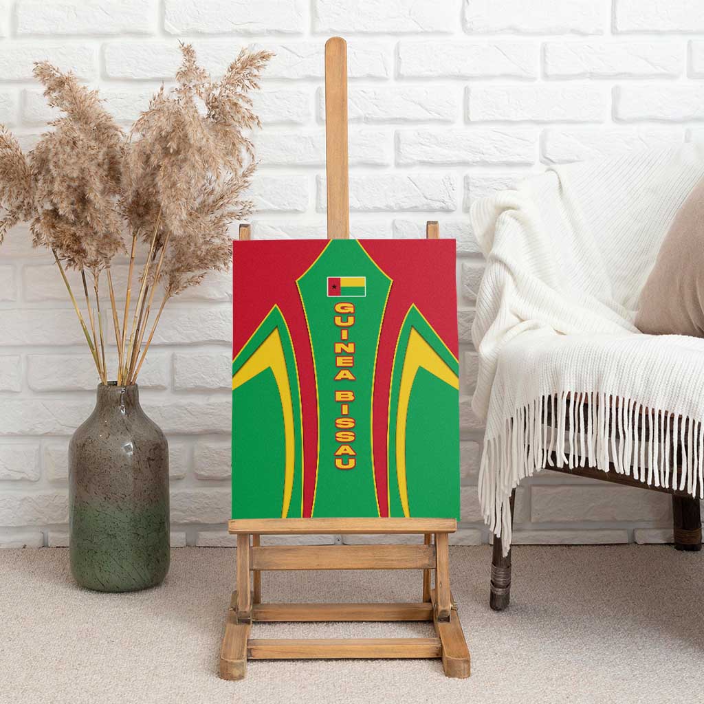 Guinea Bissau Canvas Wall Art Red Green Yellow Stripe Design and Black Star - African Pride