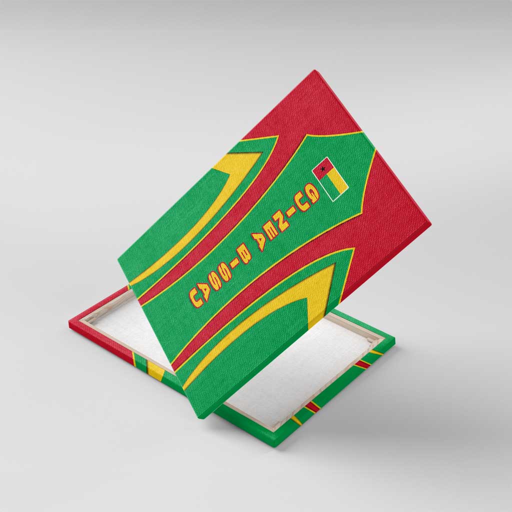 Guinea Bissau Canvas Wall Art Red Green Yellow Stripe Design and Black Star - African Pride