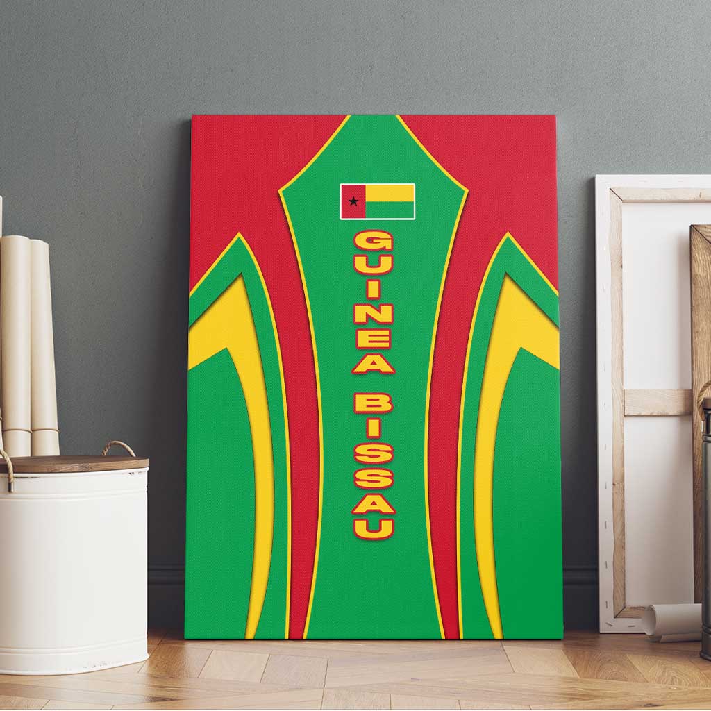 Guinea Bissau Canvas Wall Art Red Green Yellow Stripe Design and Black Star - African Pride