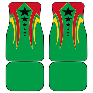 Guinea Bissau Car Mats Red Green Yellow Stripe Design and Black Star - African Pride