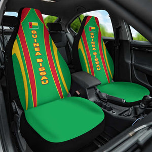 Guinea Bissau Car Seat Cover Red Green Yellow Stripe Design and Black Star - African Pride
