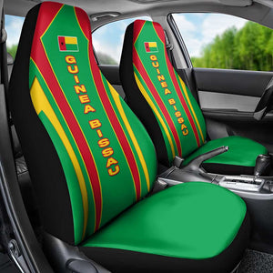 Guinea Bissau Car Seat Cover Red Green Yellow Stripe Design and Black Star - African Pride