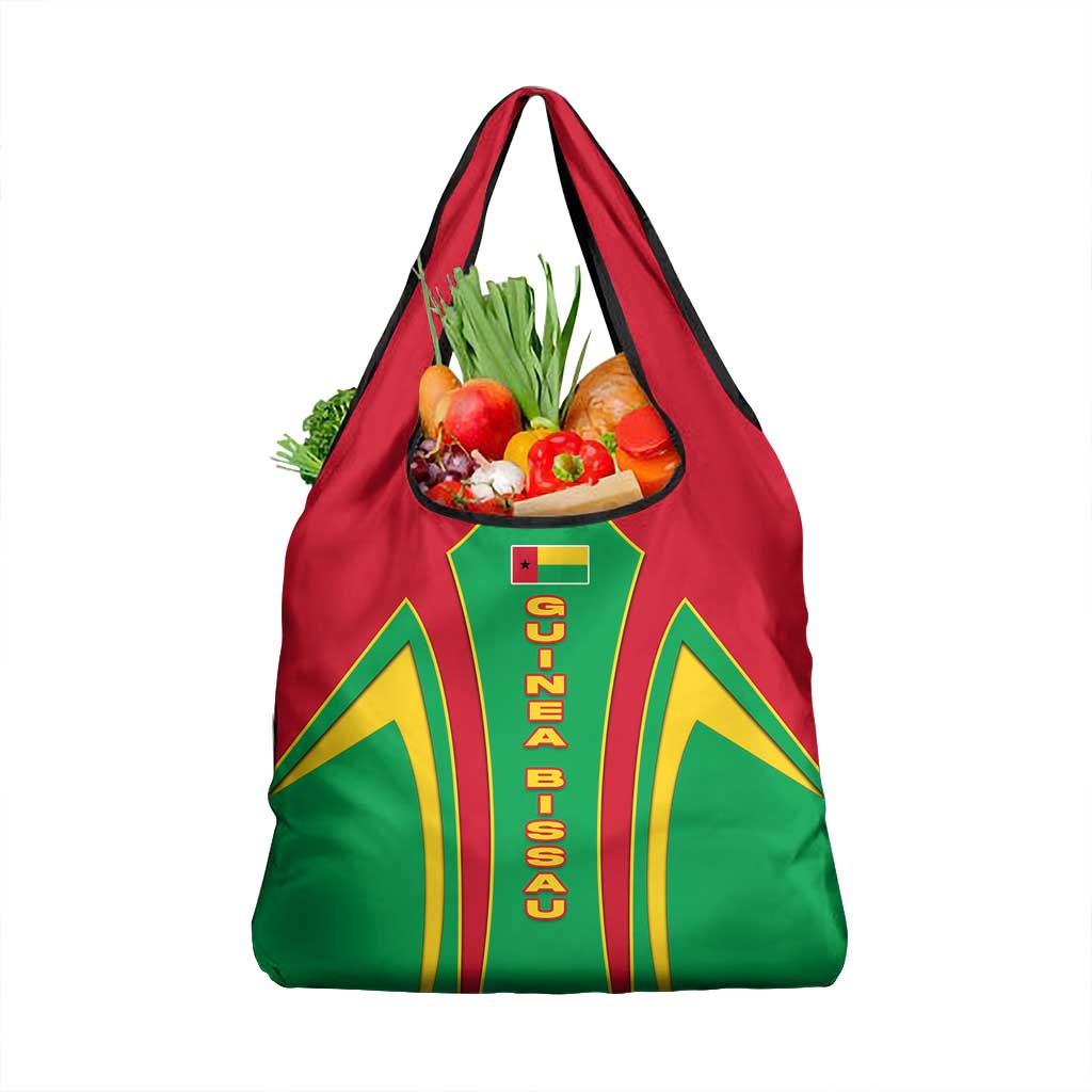 Guinea Bissau Grocery Bag Red Green Yellow Stripe Design and Black Star - African Pride