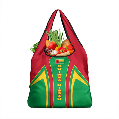 Guinea Bissau Grocery Bag Red Green Yellow Stripe Design and Black Star - African Pride
