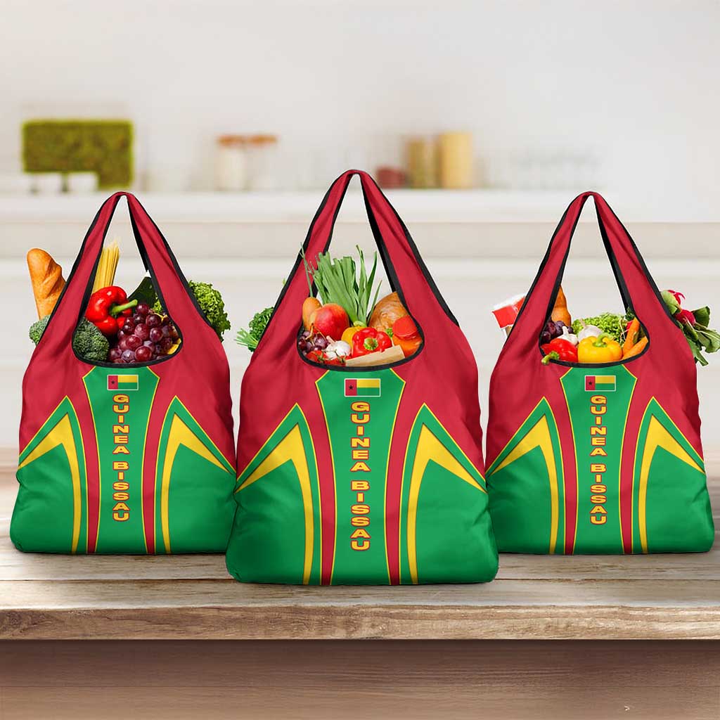 Guinea Bissau Grocery Bag Red Green Yellow Stripe Design and Black Star - African Pride