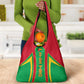 Guinea Bissau Grocery Bag Red Green Yellow Stripe Design and Black Star - African Pride
