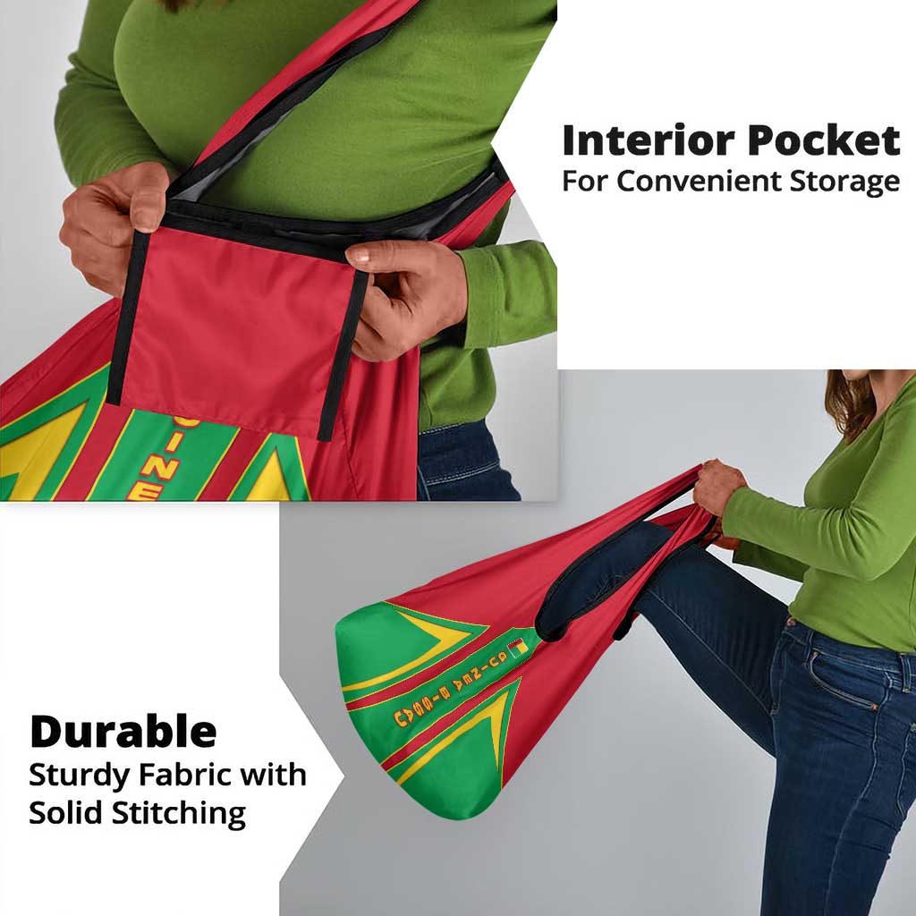Guinea Bissau Grocery Bag Red Green Yellow Stripe Design and Black Star - African Pride