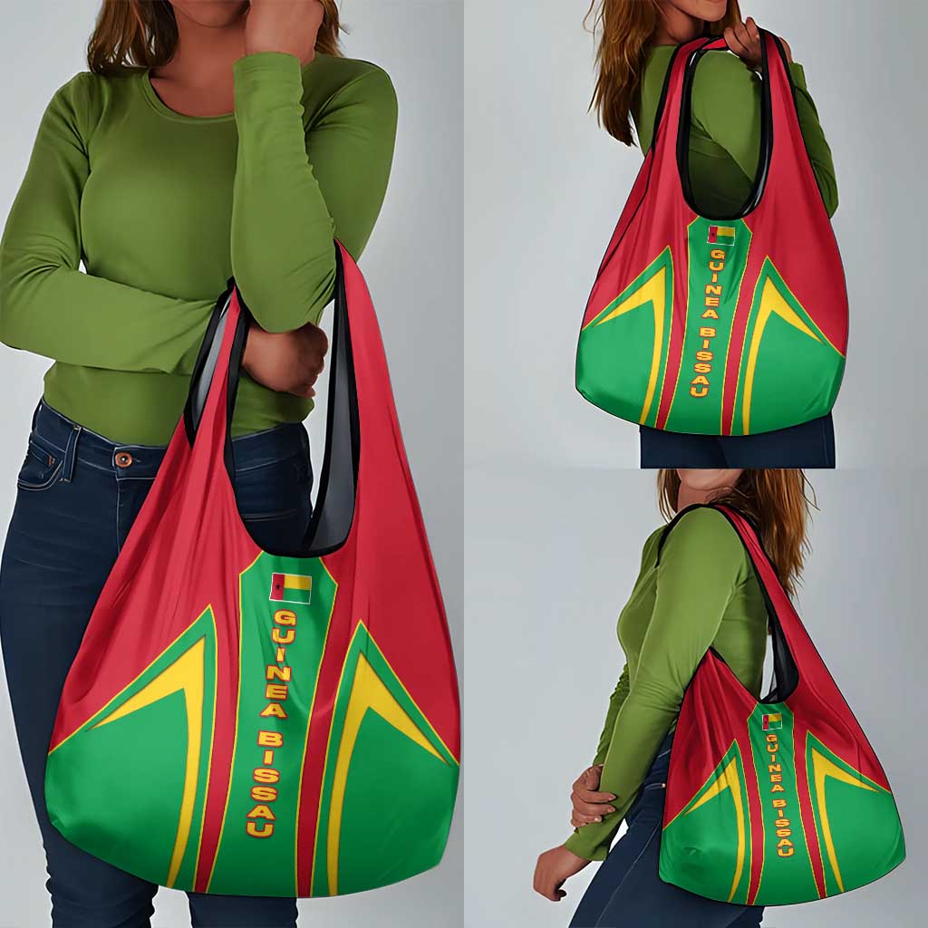 Guinea Bissau Grocery Bag Red Green Yellow Stripe Design and Black Star - African Pride