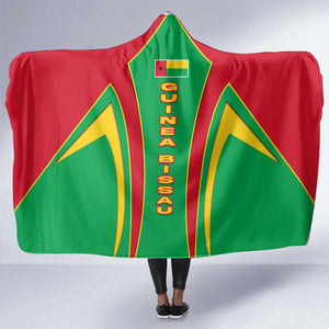 Guinea Bissau Hooded Blanket Red Green Yellow Stripe Design and Black Star - African Pride