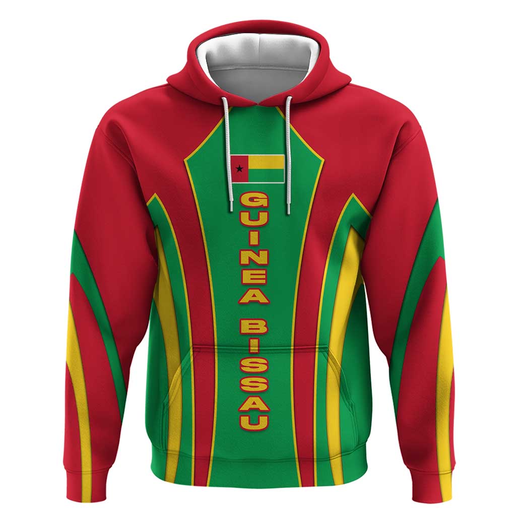 Guinea Bissau Hoodie Red Green Yellow Stripe Design and Black Star - African Pride