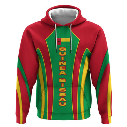 Guinea Bissau Hoodie Red Green Yellow Stripe Design and Black Star - African Pride