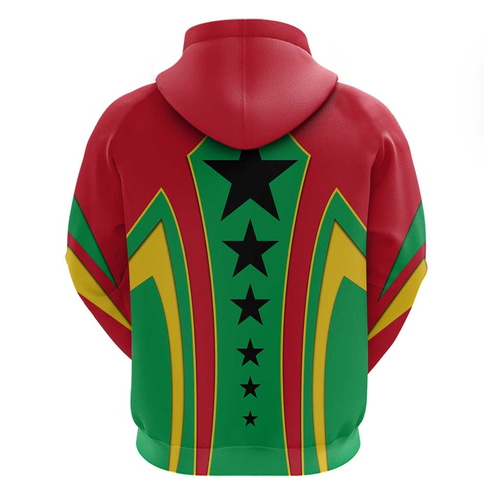 Guinea Bissau Hoodie Red Green Yellow Stripe Design and Black Star - African Pride