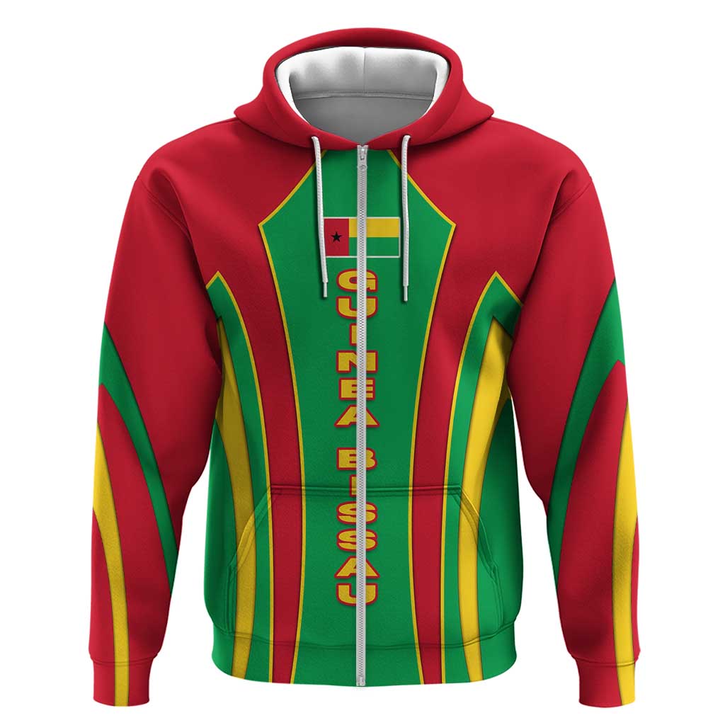 Guinea Bissau Hoodie Red Green Yellow Stripe Design and Black Star - African Pride