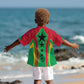 Guinea Bissau Kid Hawaiian Shirt Red Green Yellow Stripe Design and Black Star - African Pride