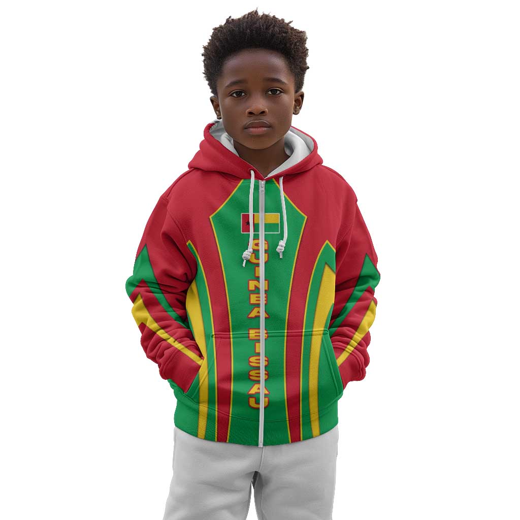 Guinea Bissau Kid Hoodie Red Green Yellow Stripe Design and Black Star - African Pride