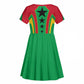 Guinea Bissau Kid Short Sleeve Dress Red Green Yellow Stripe Design and Black Star - African Pride