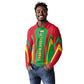 Guinea Bissau Long Sleeve Polo Shirt Red Green Yellow Stripe Design and Black Star - African Pride