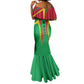 Guinea Bissau Mermaid Dress Red Green Yellow Stripe Design and Black Star - African Pride