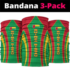 Guinea Bissau Neck Gaiter Red Green Yellow Stripe Design and Black Star - African Pride