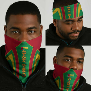 Guinea Bissau Neck Gaiter Red Green Yellow Stripe Design and Black Star - African Pride