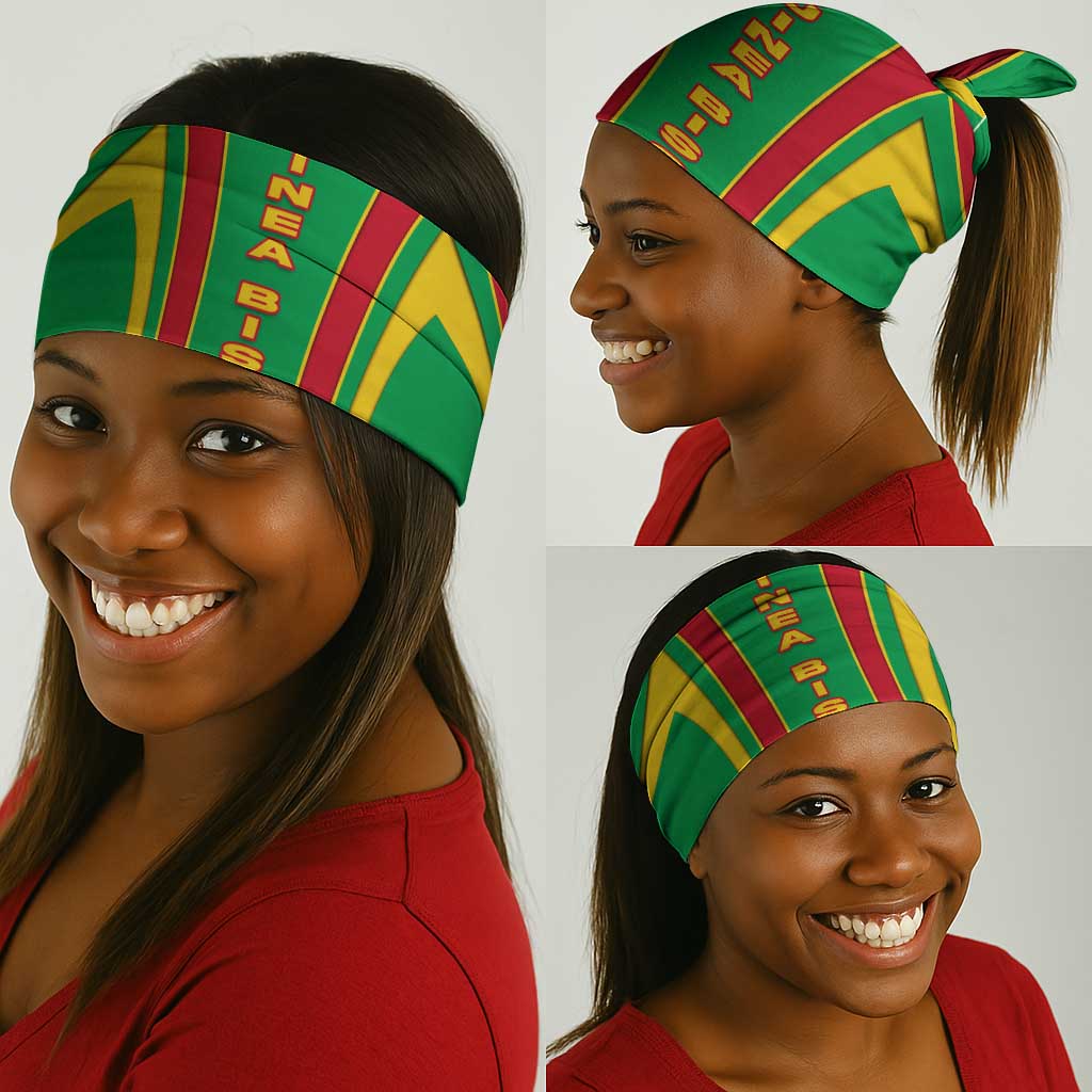 Guinea Bissau Neck Gaiter Red Green Yellow Stripe Design and Black Star - African Pride