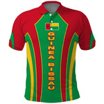 Guinea Bissau Polo Shirt Red Green Yellow Stripe Design and Black Star - African Pride