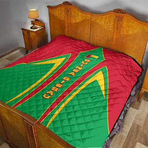 Guinea Bissau Quilt Red Green Yellow Stripe Design and Black Star - African Pride
