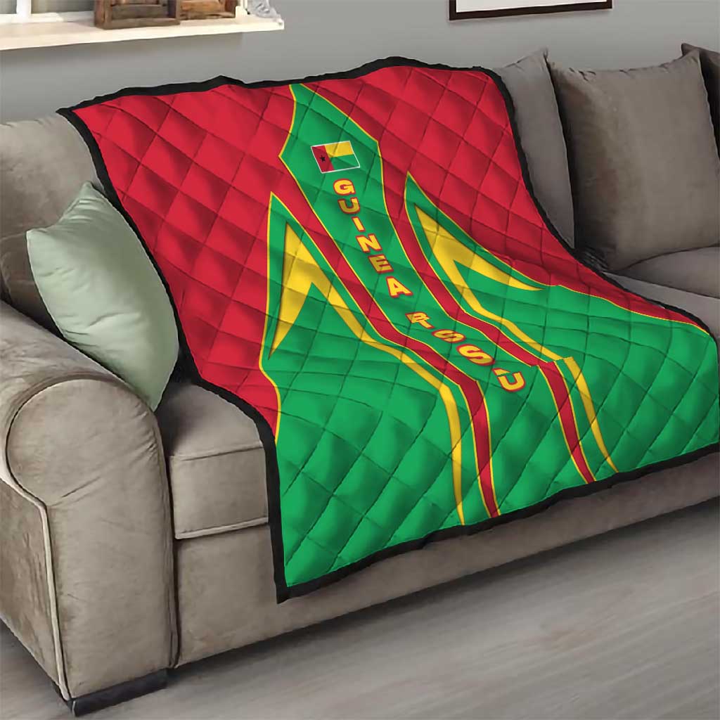 Guinea Bissau Quilt Red Green Yellow Stripe Design and Black Star - African Pride