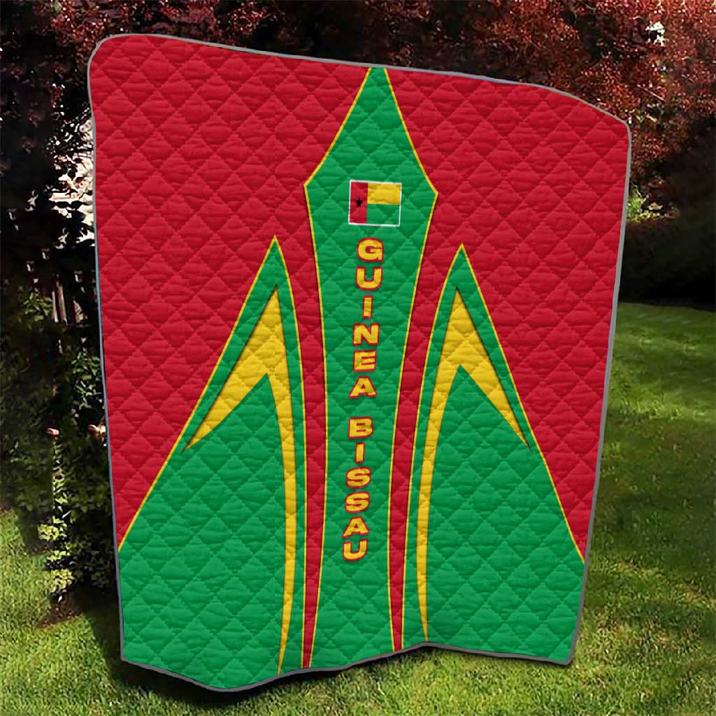 Guinea Bissau Quilt Red Green Yellow Stripe Design and Black Star - African Pride