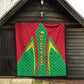 Guinea Bissau Quilt Red Green Yellow Stripe Design and Black Star - African Pride