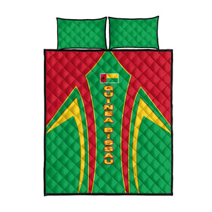 Guinea Bissau Quilt Bed Set Red Green Yellow Stripe Design and Black Star - African Pride