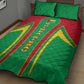 Guinea Bissau Quilt Bed Set Red Green Yellow Stripe Design and Black Star - African Pride