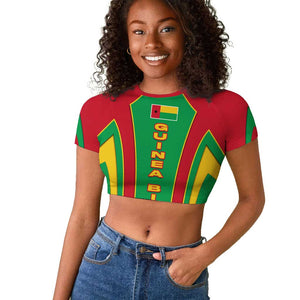 Guinea Bissau Raglan Cropped T shirt Red Green Yellow Stripe Design and Black Star - African Pride