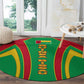 Guinea Bissau Round Carpet Red Green Yellow Stripe Design and Black Star - African Pride