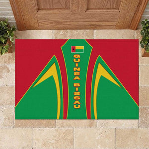 Guinea Bissau Rubber Doormat Red Green Yellow Stripe Design and Black Star - African Pride