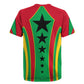 Guinea Bissau Rugby Jersey Red Green Yellow Stripe Design and Black Star - African Pride