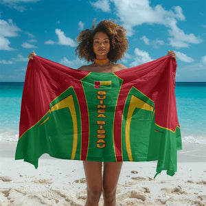 Guinea Bissau Sarong Red Green Yellow Stripe Design and Black Star - African Pride