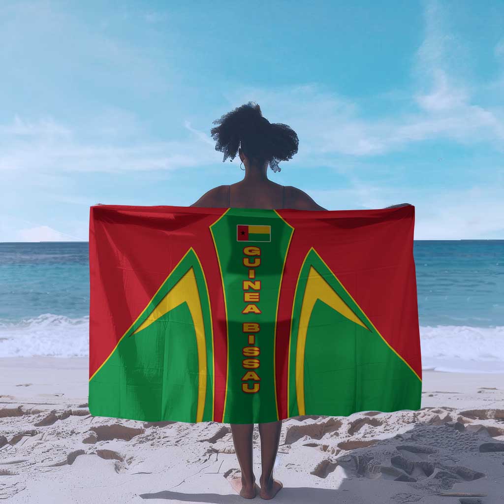 Guinea Bissau Sarong Red Green Yellow Stripe Design and Black Star - African Pride