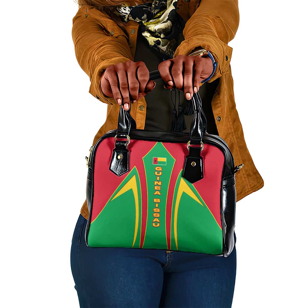 Guinea Bissau Shoulder Handbag Red Green Yellow Stripe Design and Black Star - African Pride