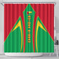 Guinea Bissau Shower Curtain Red Green Yellow Stripe Design and Black Star - African Pride