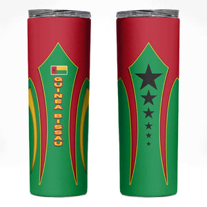 Guinea Bissau Skinny Tumbler Red Green Yellow Stripe Design and Black Star - African Pride