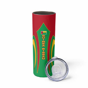 Guinea Bissau Skinny Tumbler Red Green Yellow Stripe Design and Black Star - African Pride