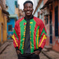 Guinea Bissau Sleeve Zip Bomber Jacket Red Green Yellow Stripe Design and Black Star - African Pride
